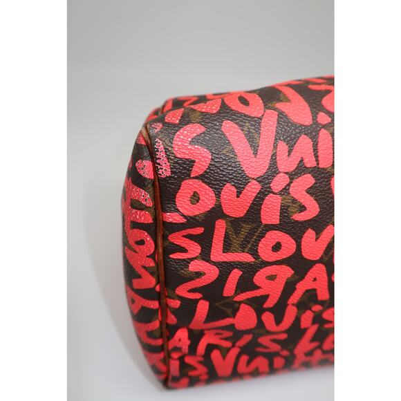 Louis Vuitton Leather Speedy30 Pink Graffiti Monogram Hand Bag Brown - Picture 11 of 13